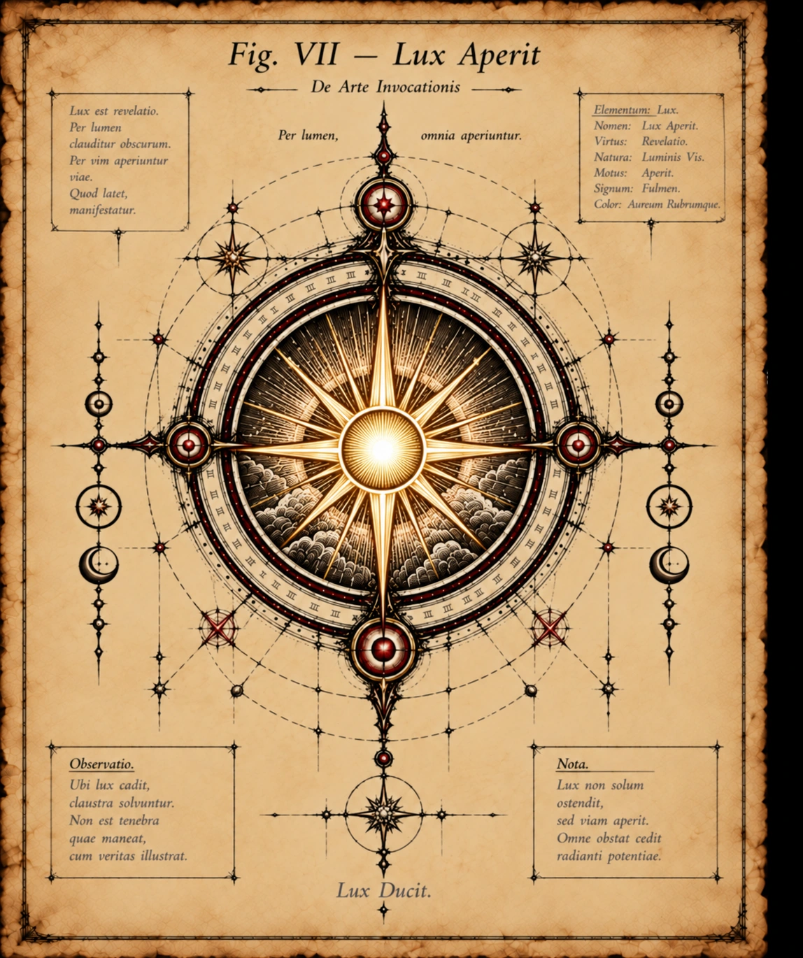 Fig. VII — Lux Aperit, Light Opens.