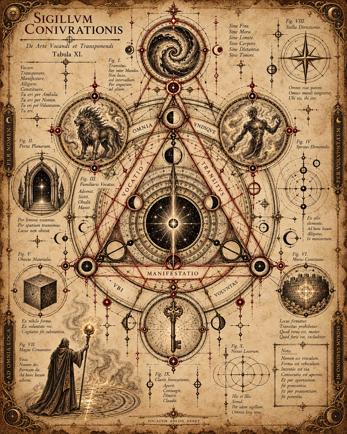 Sigillum Coniurationis, the ancient sigil of Conjuration depicting passage, gates, familiars, spirits, objects, boundaries, direction and the joining of distant places.